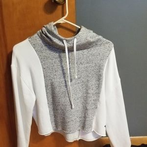 White and gray crop top from pink